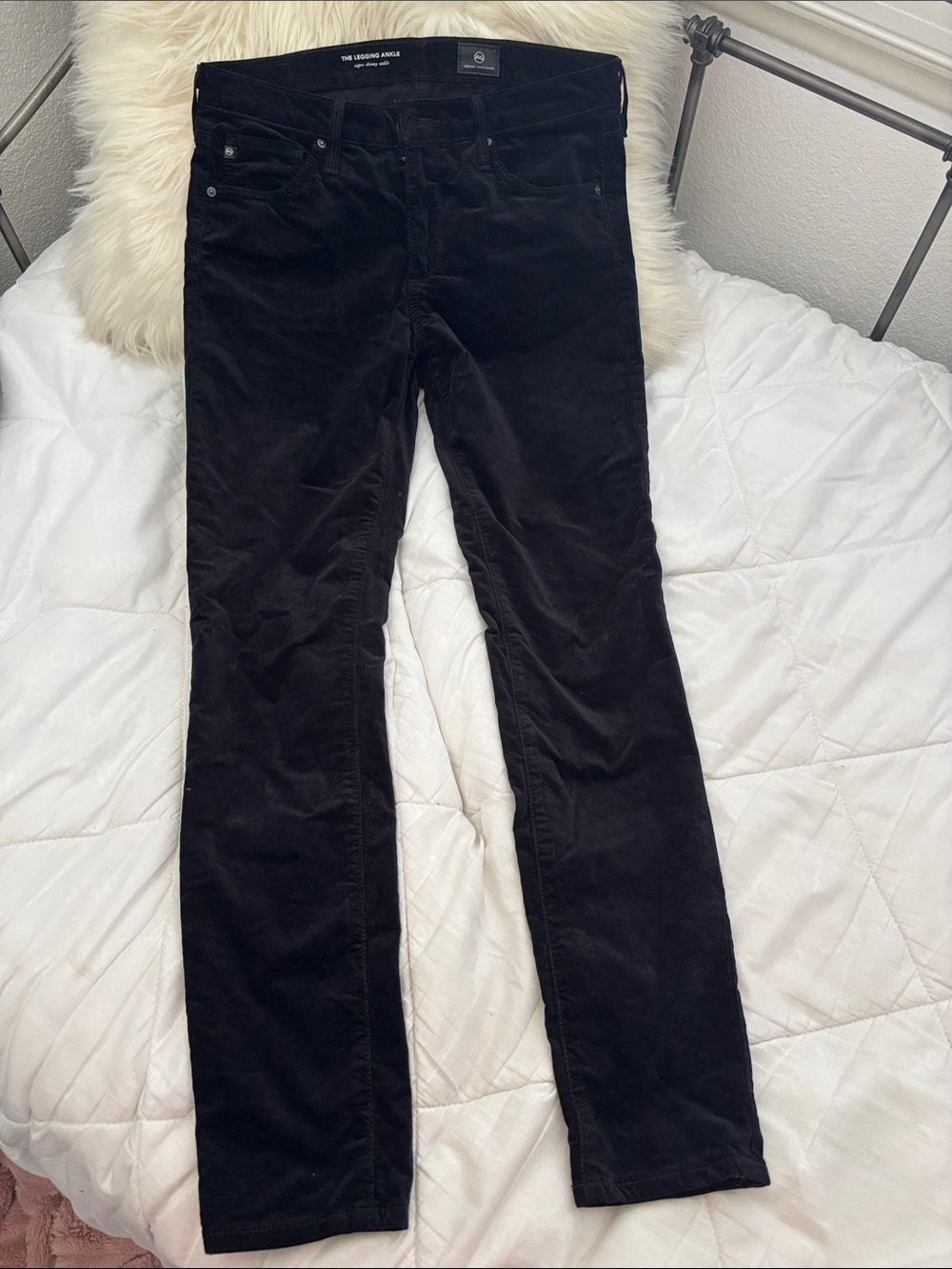 AG Adriano Goldschmied Black Skinny Corduroy Jeans
